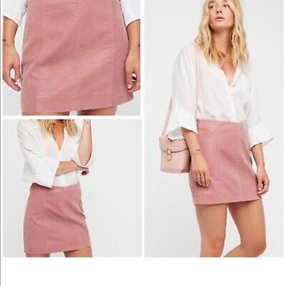 Free people faux suede mini skirt